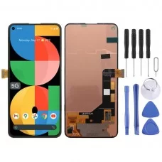 OLED HDR LCD ეკრანი და Digitizer სრული ასამბლეის Google Pixel 5A 5G 2021 (შავი) 